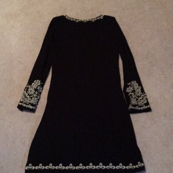 INC International Concepts Embroidered Gold DRESS Stretchy Flattering Petite - Picture 6 of 6